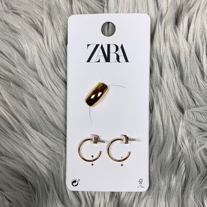 Zara brass gold earrings